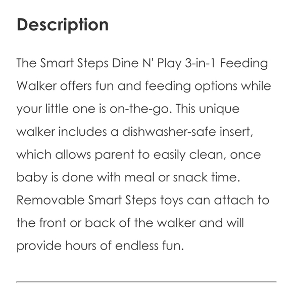 Smart Steps Dine N Play 3 in 1 Feeding Walker - Picture 14 of 15